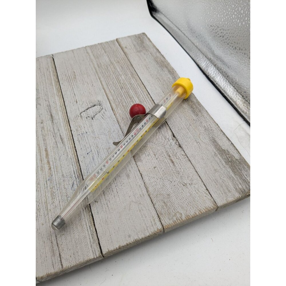 Vintage Chaney Acu-Rite Temp Candy Icing Deep Fat Kitchen Craft Thermometer 9"